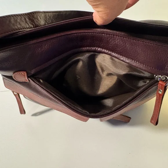 Osgoode Marley 7103 Soft Raisin Cashmere Leather Crossbody Handbag - Picture 9 of 11